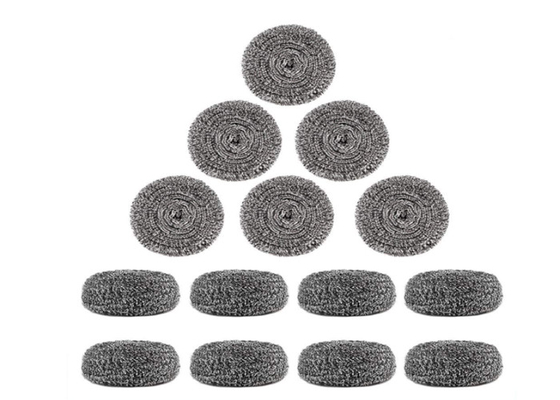 توپ تمیز کننده فولاد ضد زنگ 2 * 6 سانتی متر / اسکرابر آشپزخانه فلزی نقره ای